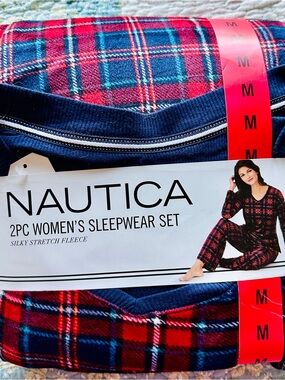 Nautica Red and Black Plaid Pajama Set Women’s M Soft & Cozy‎ Comfort NWT!